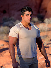 Handsome muscle boy Karl Kasper puts on real show