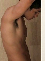 Two hot frat studs first blowjob in a shower