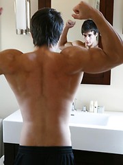 College stud stripping down and jerking his cock