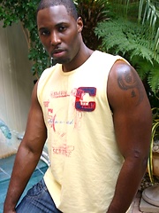 Straight black guy shows his biceps