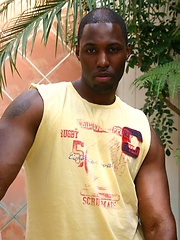 Straight black guy shows his biceps