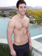 Straight guy Gavin shy while he showed us his body