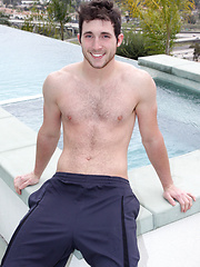 Straight guy Gavin shy while he showed us his body