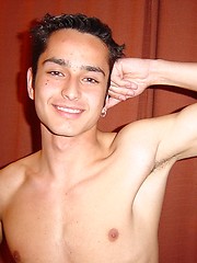 Amateur brunette guy showing his hard dick