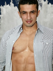 Brunette guy showing his perfect latin body