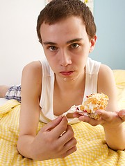 Straight 18 year old boy Timmy Wright stroking cock