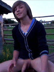 Emo boy toying in the evening