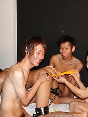 Four boys begin, but who will cum in the end