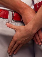 Two young baseball players fucking each other