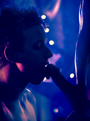 The sexy pair start swapping spit